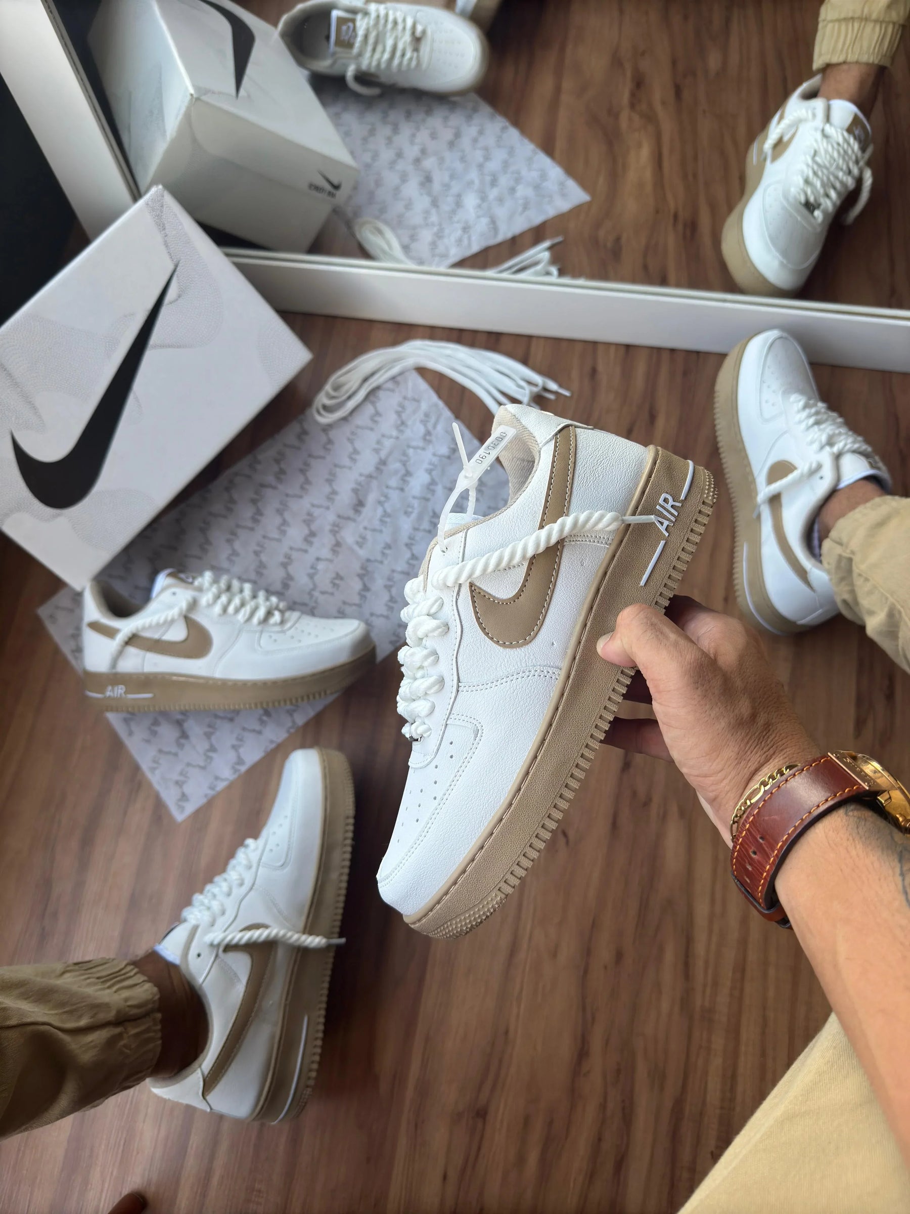 TÊNIS AIR FORCE CREME LINHA LUXO